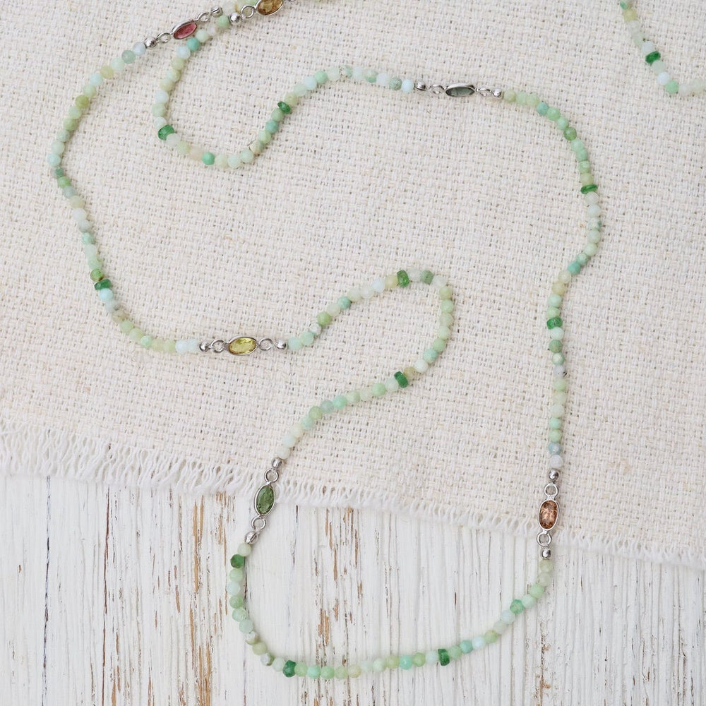 
                      
                        NKL-GPL Long Green Opal & Tourmaline Necklace
                      
                    