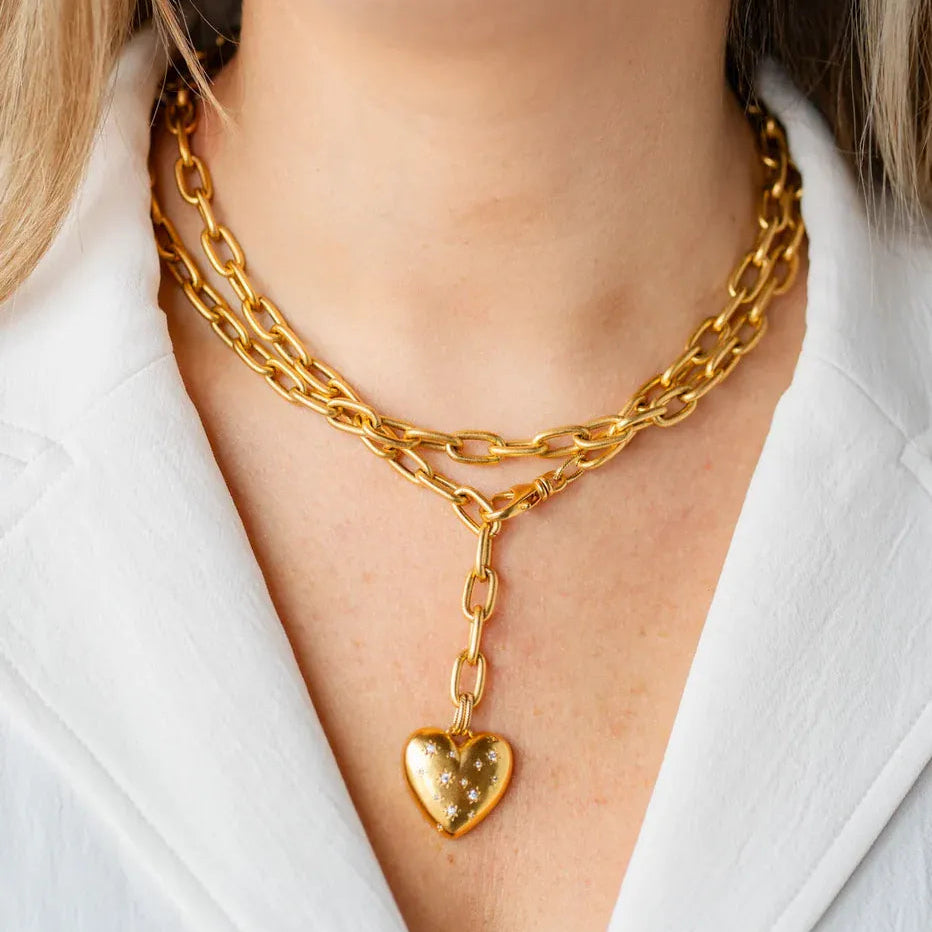 NKL-GPL Long Heart Necklace