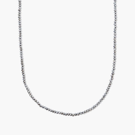 NKL-GPL Long Layering Silver Iridescent Crystal Necklace