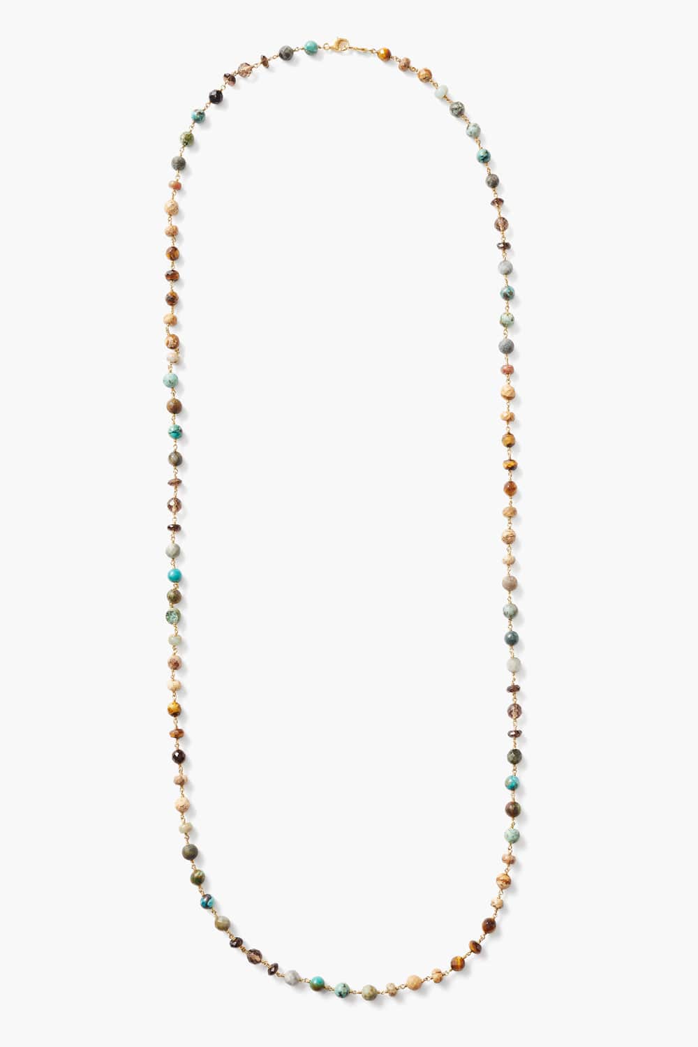 NKL-GPL Long Mixed Turquoise Chain Necklace