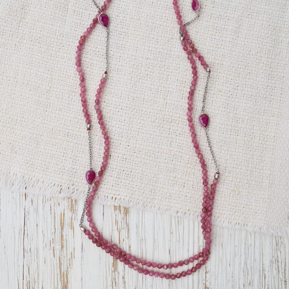 
                      
                        NKL-GPL Long Pink Tourmaline & Ruby Necklace
                      
                    