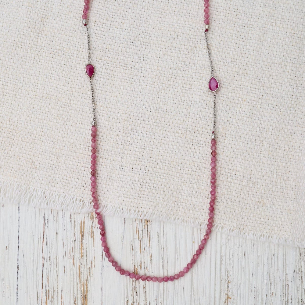 
                      
                        NKL-GPL Long Pink Tourmaline & Ruby Necklace
                      
                    