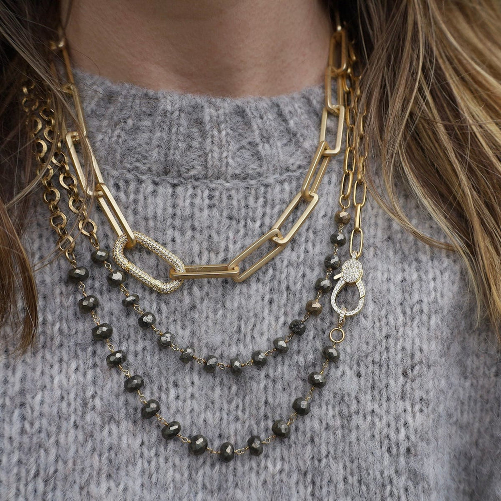 
                  
                    NKL-GPL Long Pyrite and Labradorite Gold Necklace
                  
                