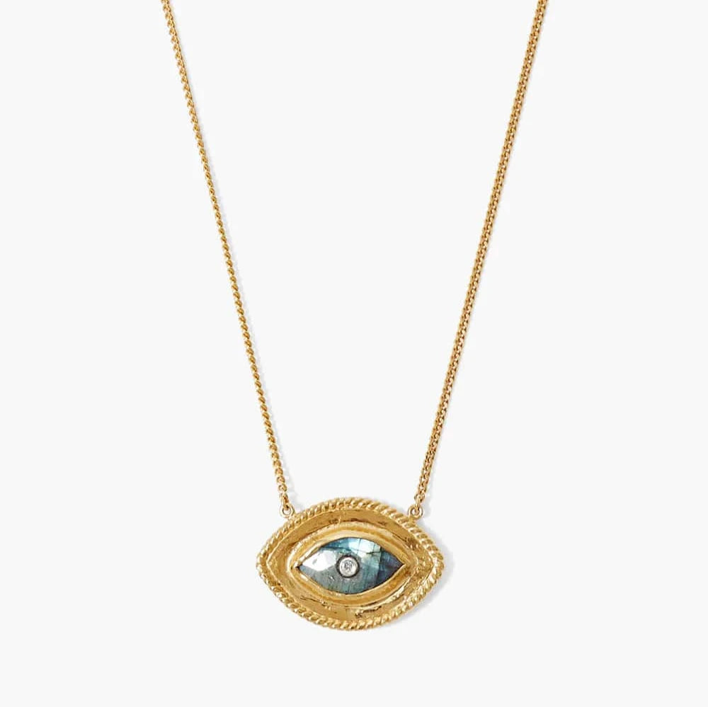 NKL-GPL Mariya Evil Eye Necklace Labradorite