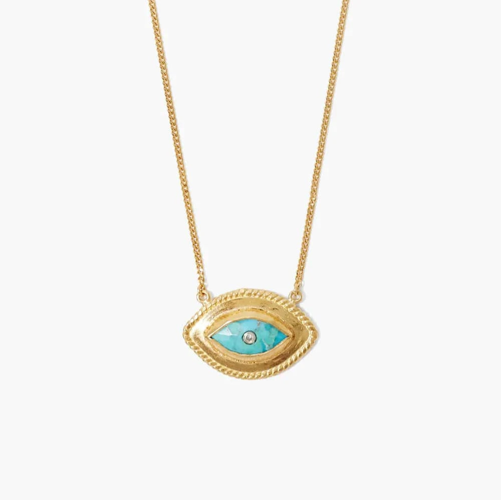 NKL-GPL Mariya Evil Eye Necklace Turquoise