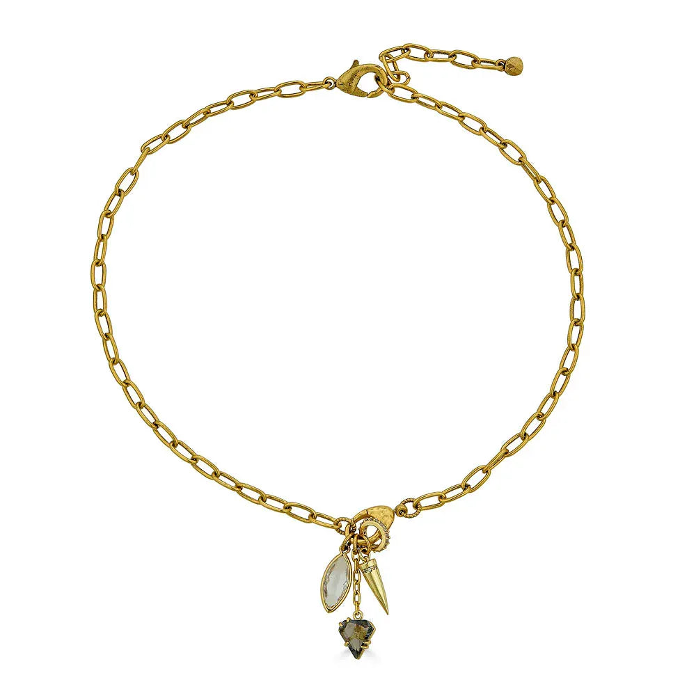 NKL-GPL Marquise & Spike Drop Necklace