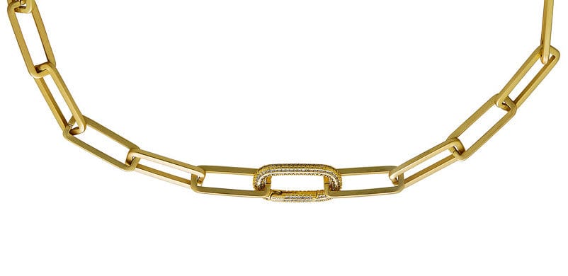 
                  
                    NKL-GPL Matte Gold Chunky Rectangle Paperclip Necklace
                  
                