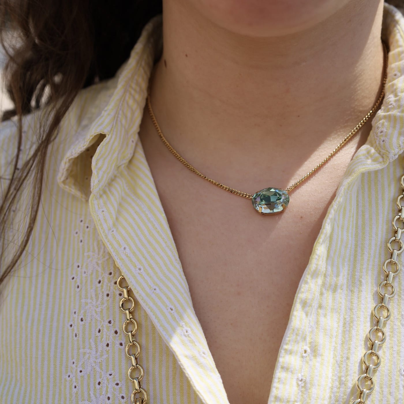 NKL-GPL Mega Iza Necklace in Aqua Lemon