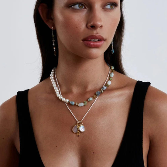 NKL-GPL Meridian Necklace in Blue Opal