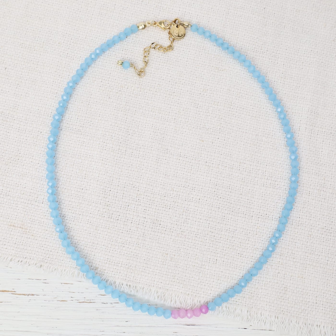 NKL-GPL Mia Cotton Candy Crystal Beaded Delicate Necklace
