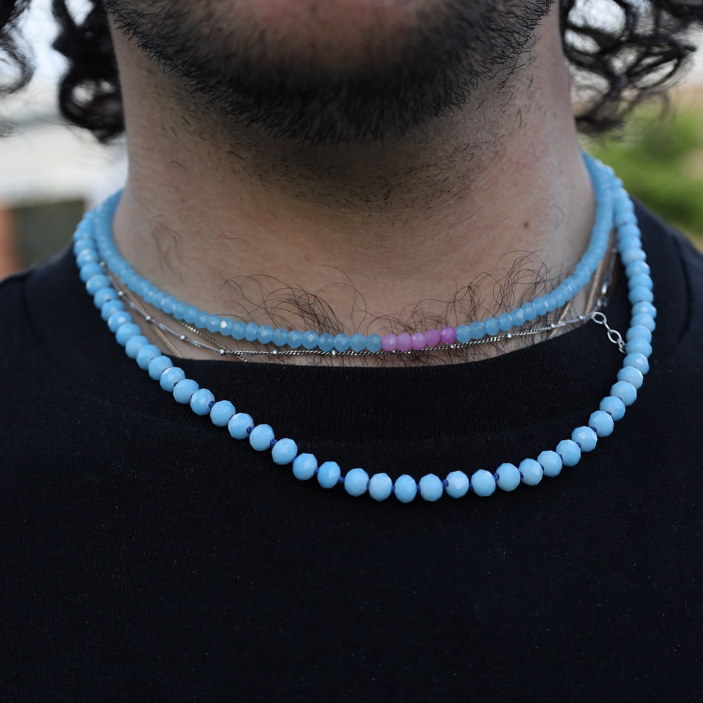 NKL-GPL Mia Cotton Candy Crystal Beaded Delicate Necklace