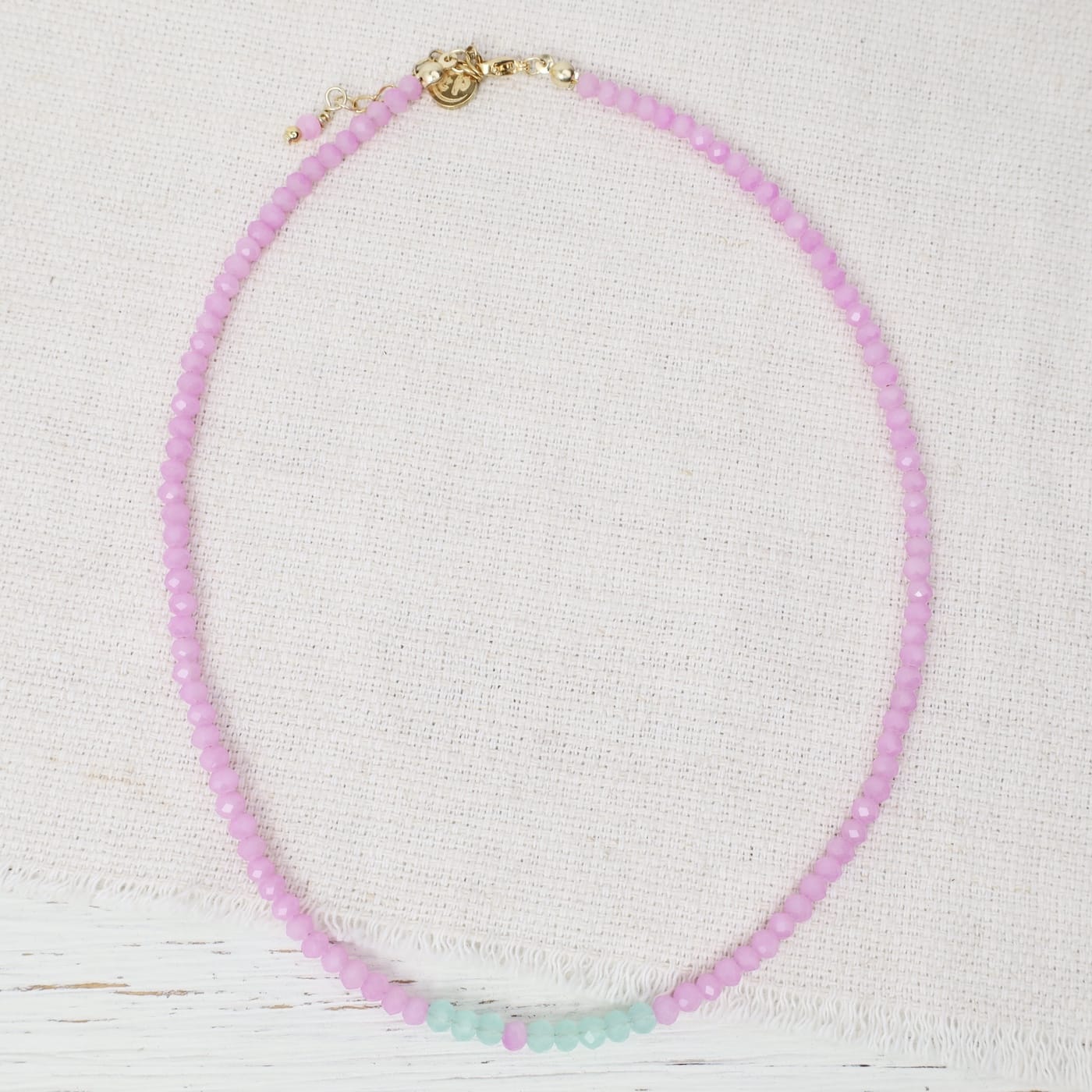 NKL-GPL Mia Grape Crystal Beaded Delicate Necklace