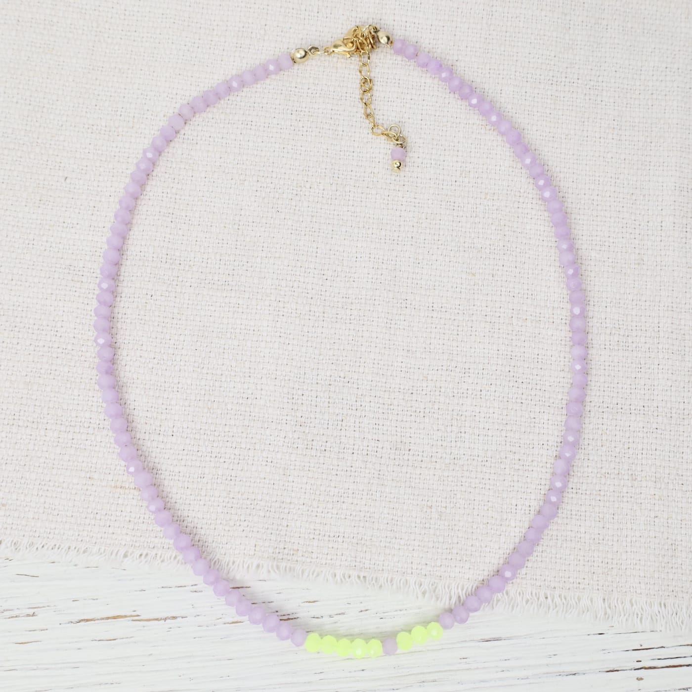 NKL-GPL Mia Lilac Crystal Beaded Delicate Necklace