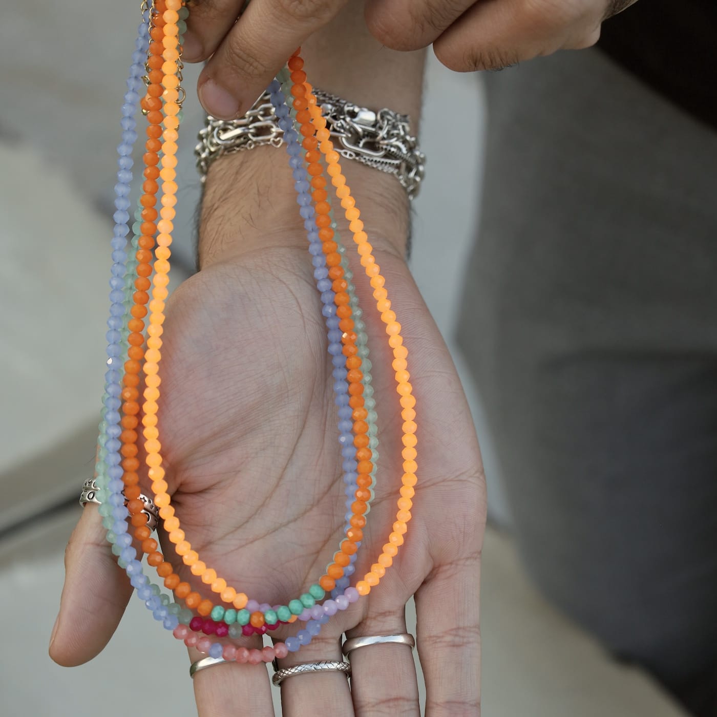 NKL-GPL Mia Sunrise Crystal Beaded Delicate Necklace