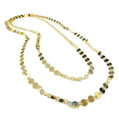 NKL-GPL Milena Long Mini Disc Chain Necklace