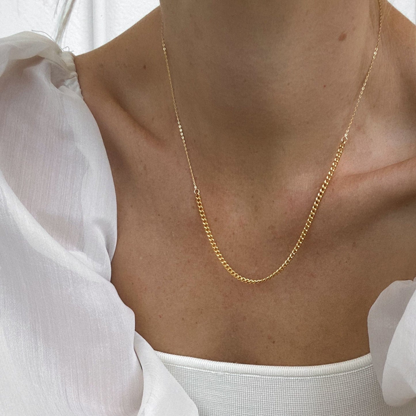 NKL-GPL Mixed Chain Drape Necklace