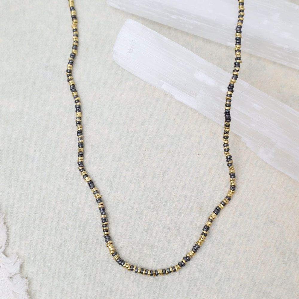 
                      
                        NKL-GPL Mixed Two Tone Hand Crafted Bead Necklace
                      
                    