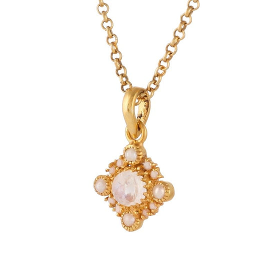 NKL-GPL Moonstone & Pearl Pendant Necklace
