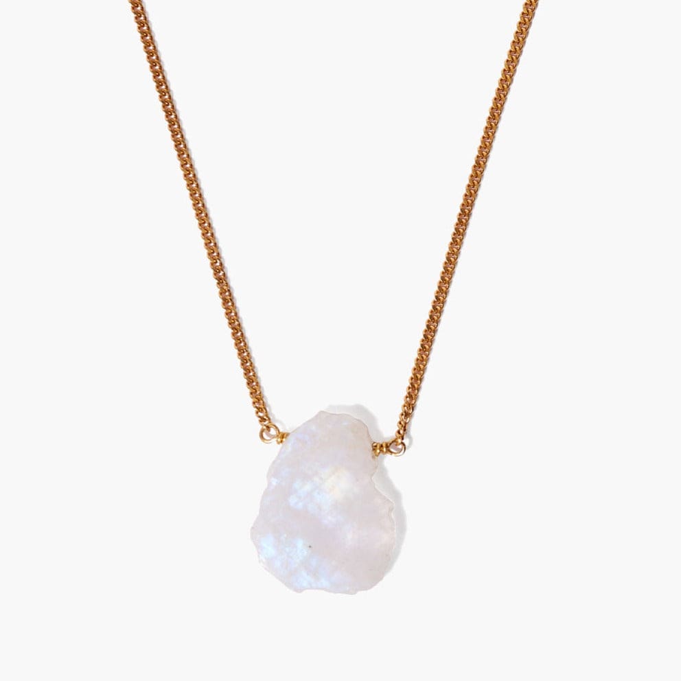 NKL-GPL Moonstone Slice Pendant Necklace