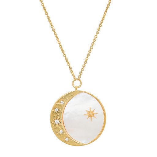 NKL-GPL Mother Moon Star Pendant Necklace