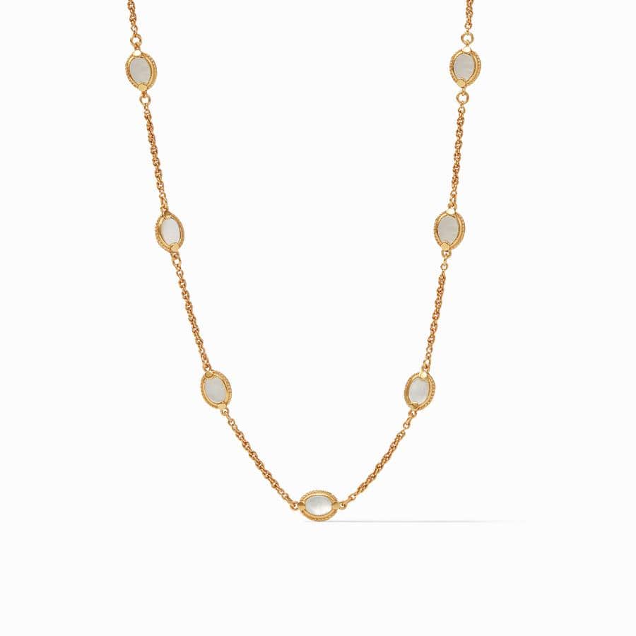 NKL-GPL MOTHER OF PEARL CALYPSO DELICATE DELICATE STATION NECKLACE