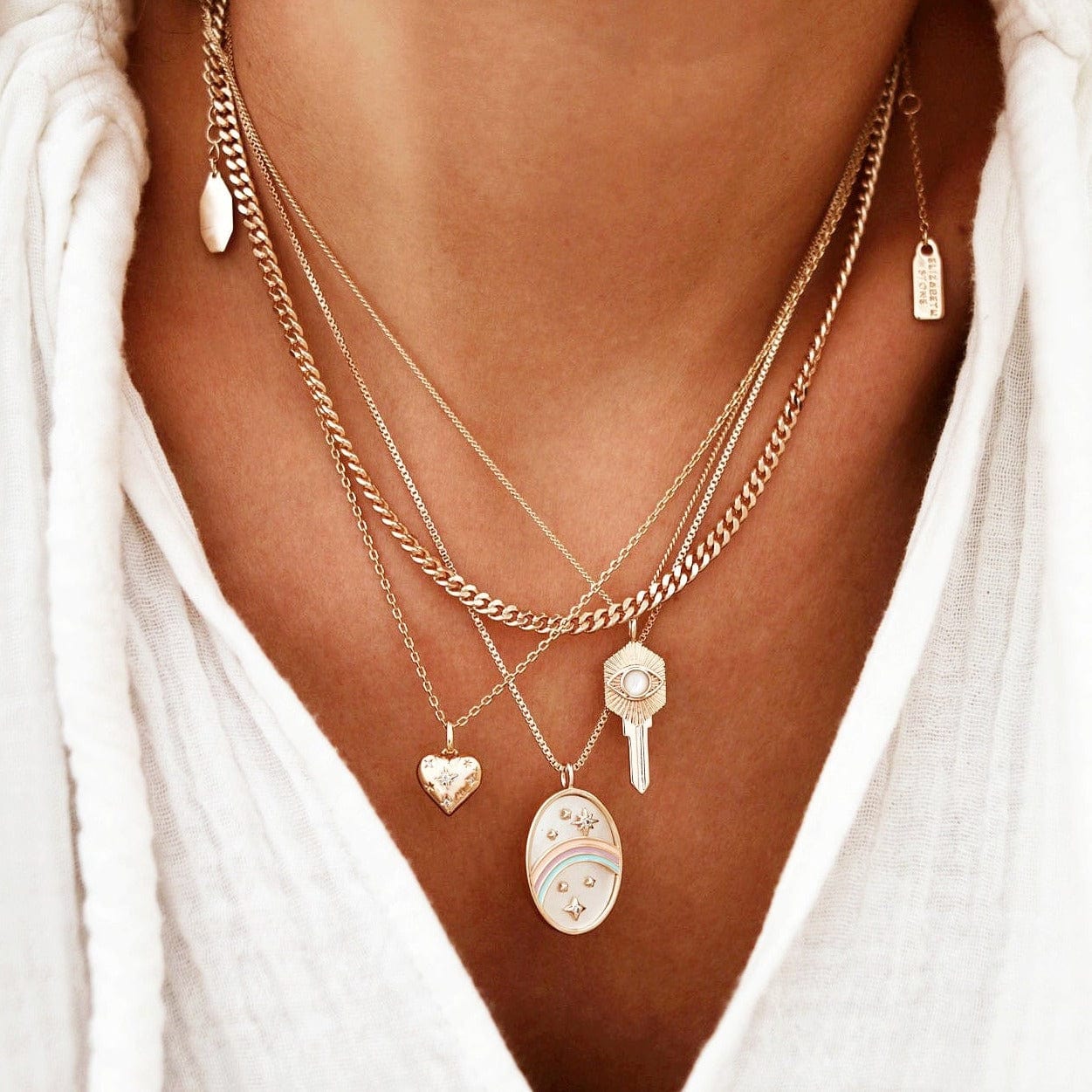 NKL-GPL Mother of Pearl  Daydream Pendant Necklace