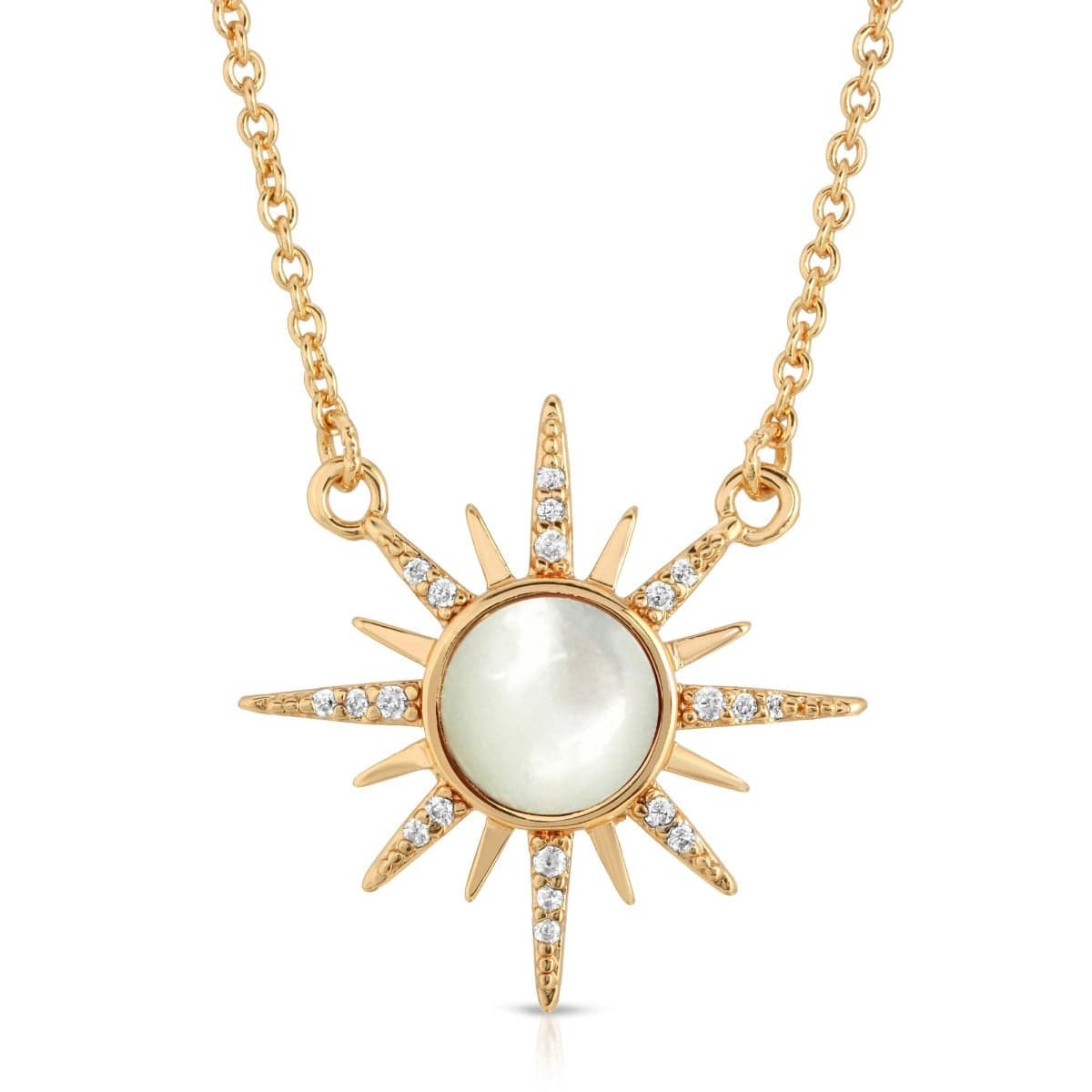 NKL-GPL Mother of Pearl Starburst Necklace