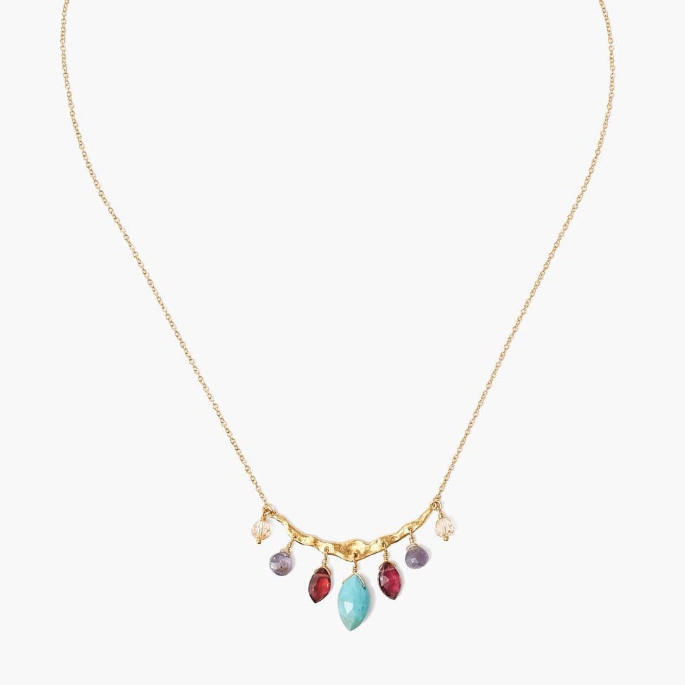 NKL-GPL Multi Mix Crescent Necklace