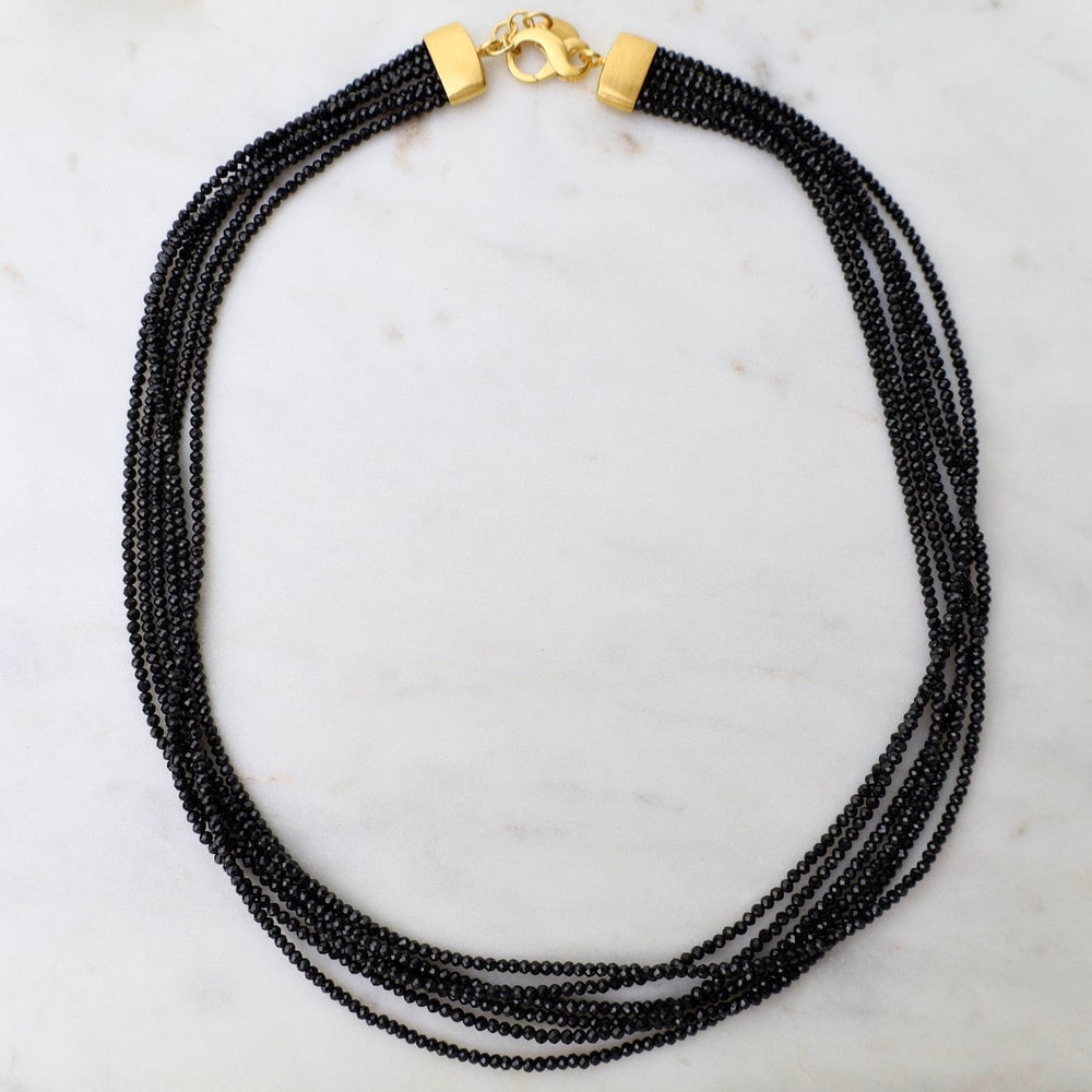 
                      
                        NKL-GPL Multi Strand Black Spinel Necklace
                      
                    