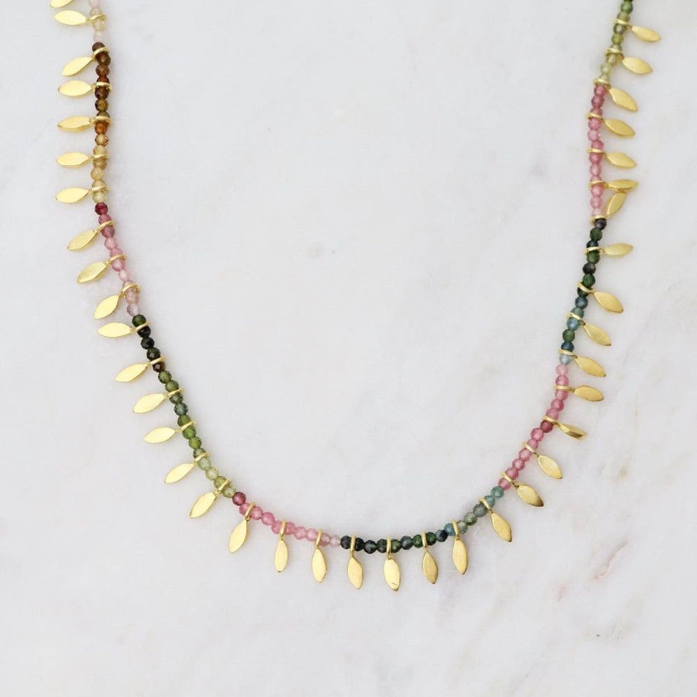 
                      
                        NKL-GPL Multi Tourmaline & Gold Leaves Necklace
                      
                    