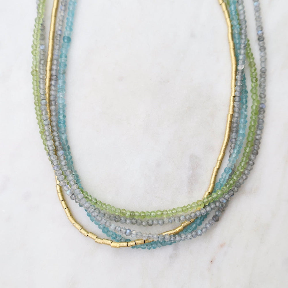 NKL-GPL Multistrand Labradorite, Peridot, & Apatite Necklace