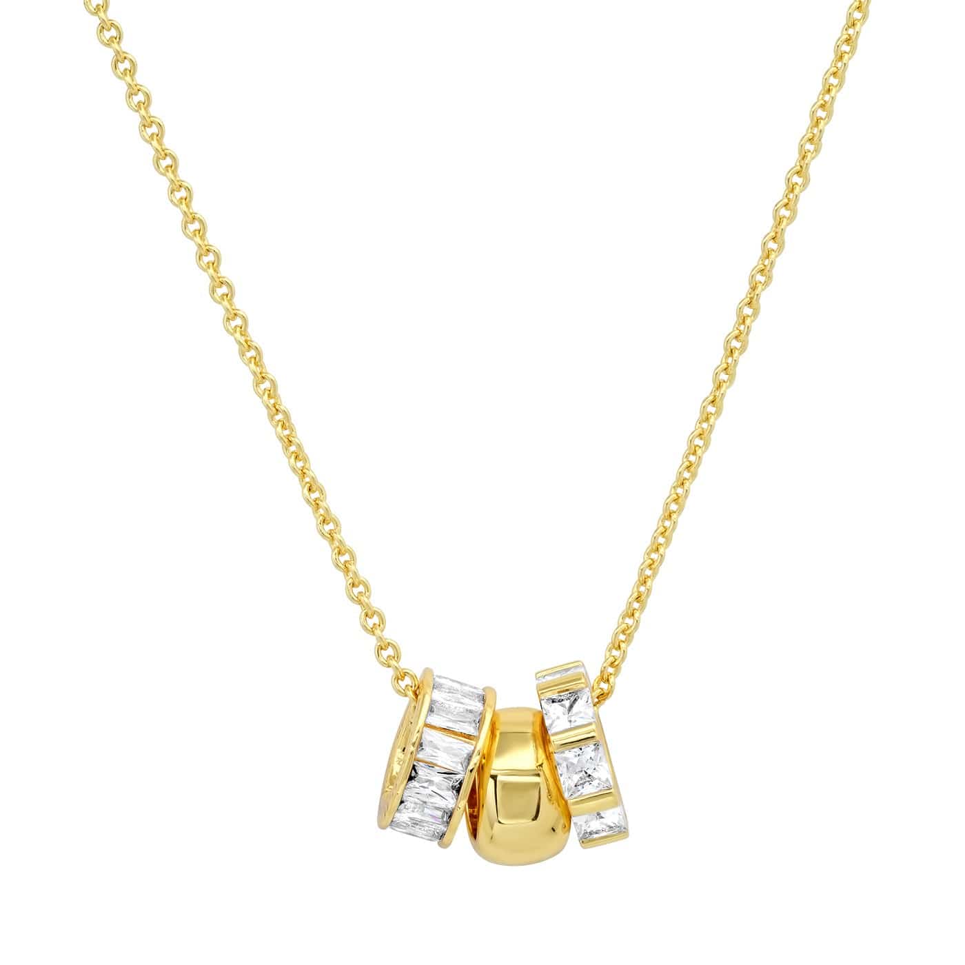 NKL-GPL Necklace With CZ Rondelle Charms