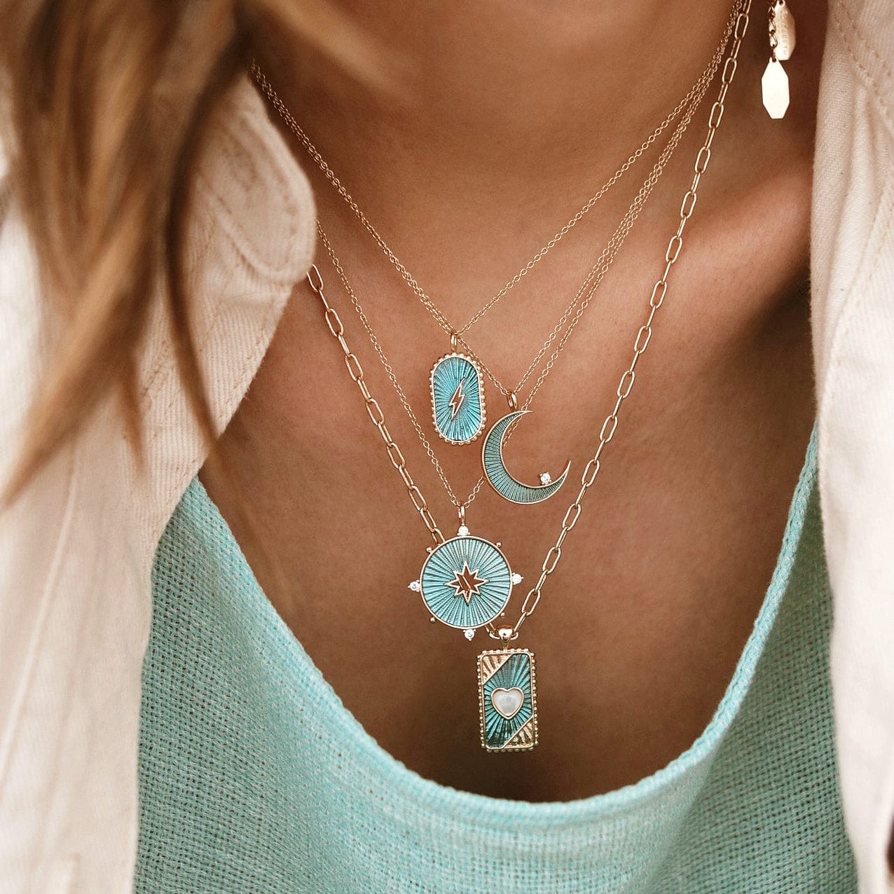 NKL-GPL Ocean Blue Starstruck Pendant Necklace