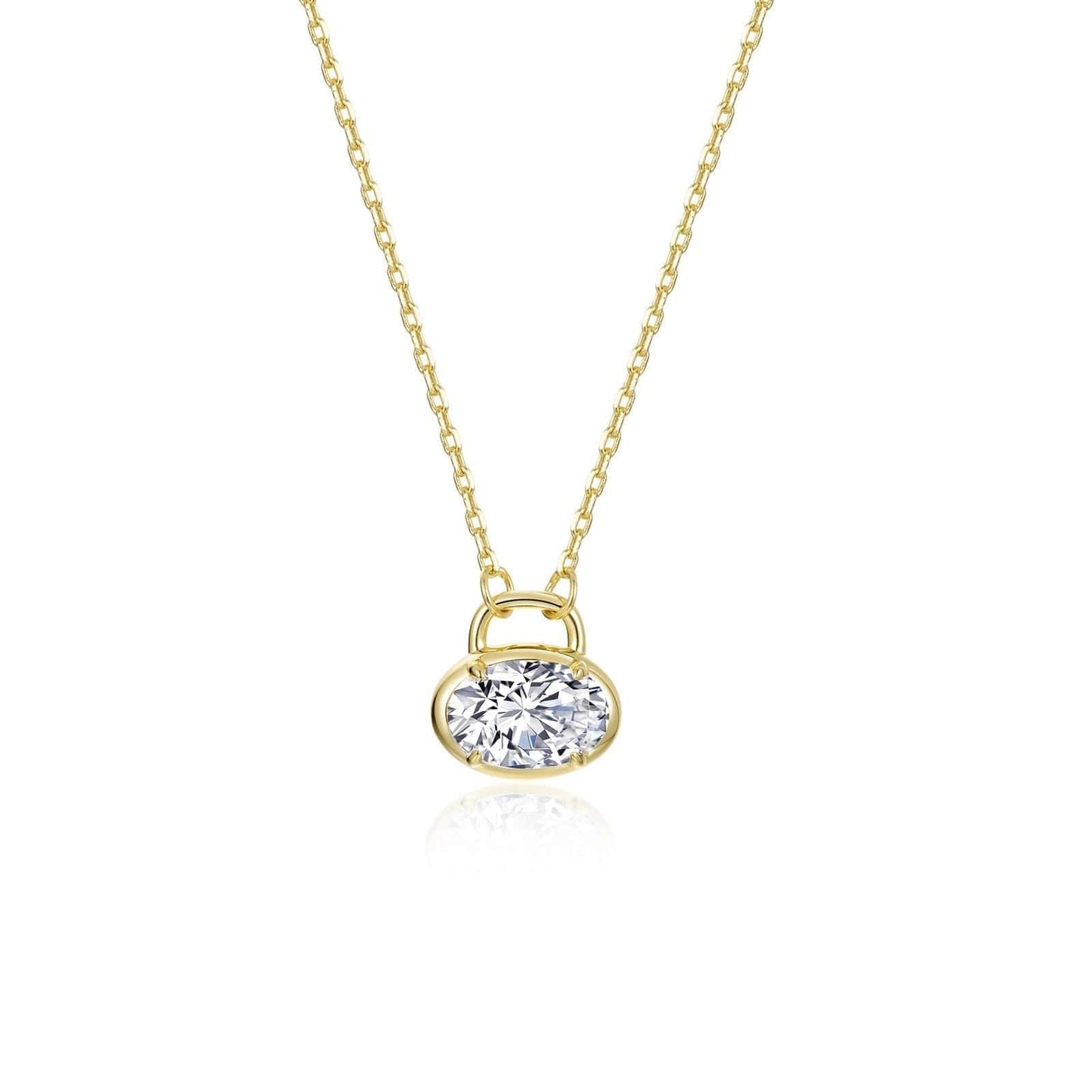 NKL-GPL Oval Solitaire Necklace