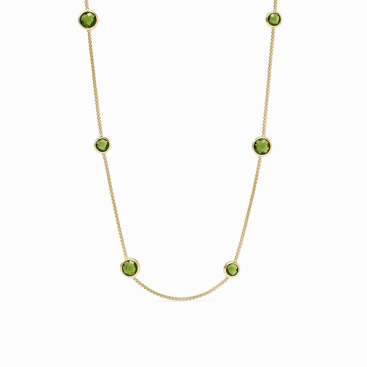 NKL-GPL Palmetto Green Station Necklace