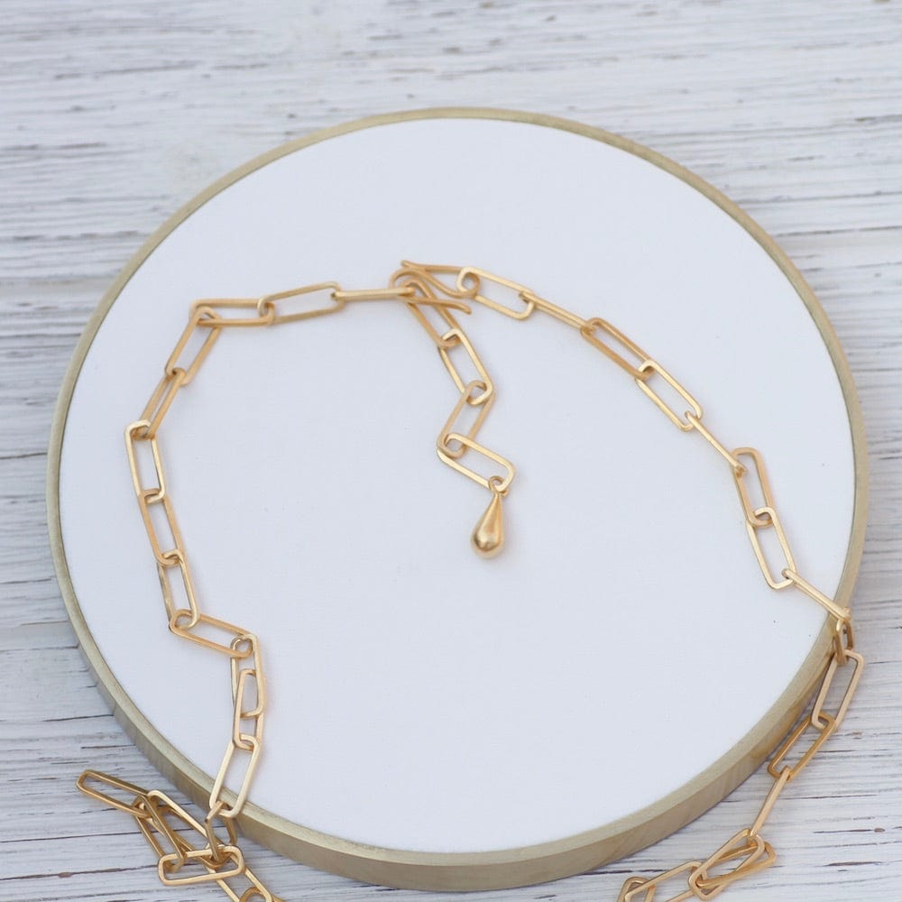 
                      
                        NKL-GPL Paperclip Y Drop Necklace - Gold Plate
                      
                    