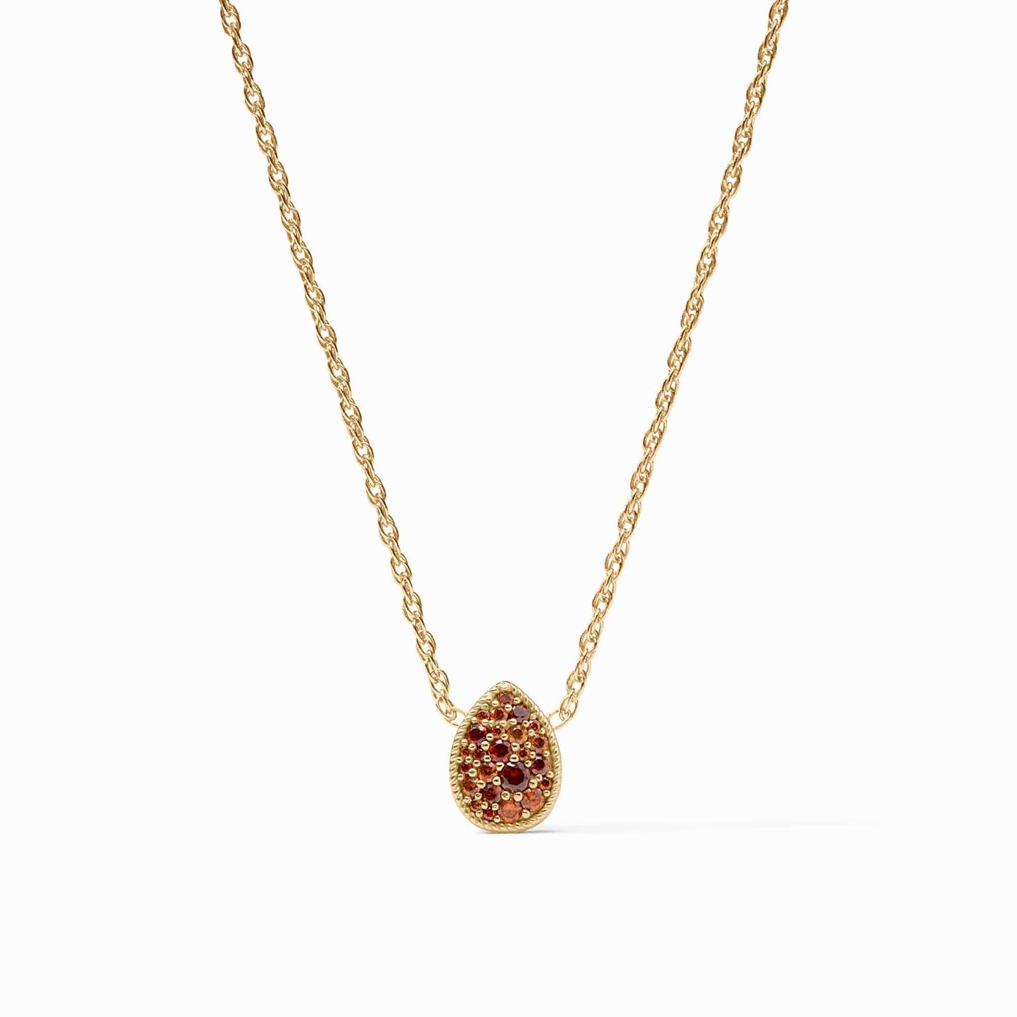 NKL-GPL Pavé Teardrop Delicate Necklace Garnet