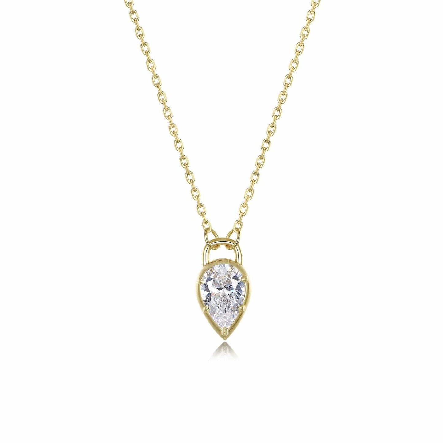 NKL-GPL Pear Lock Pendant Necklace