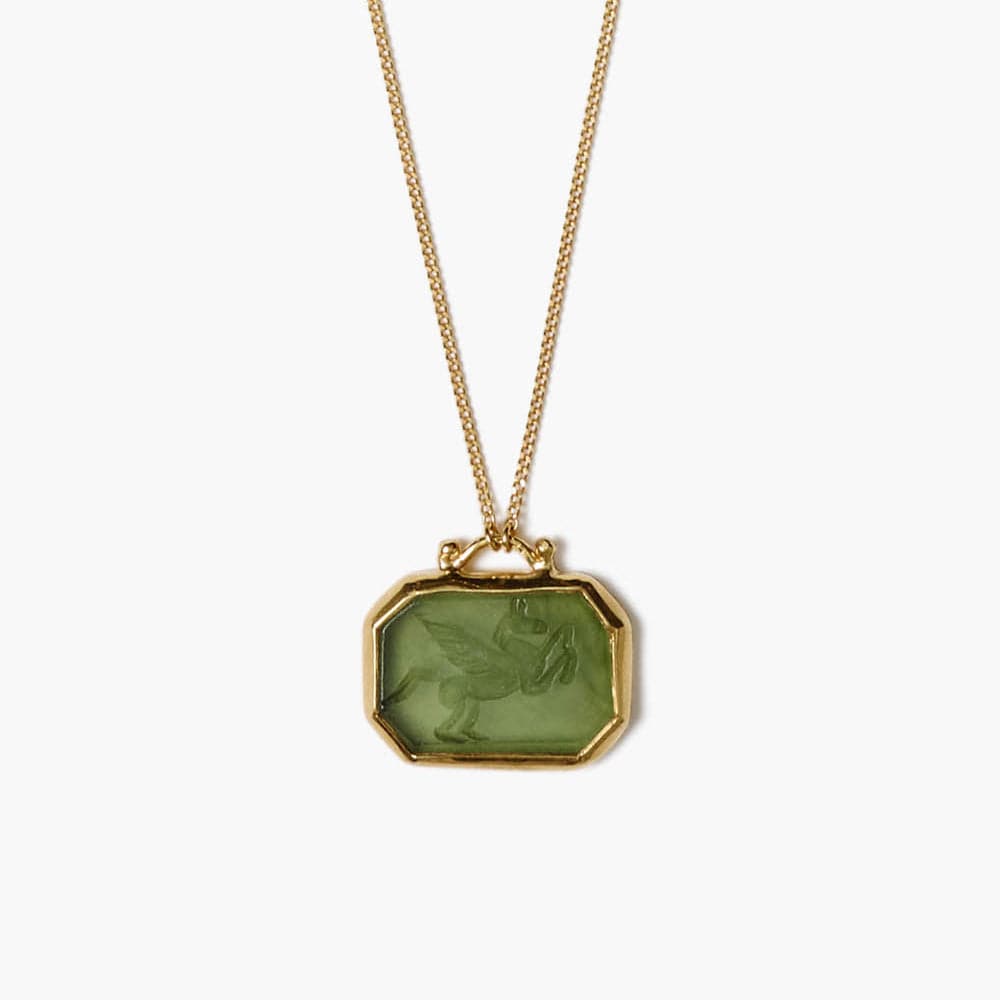 NKL-GPL Pegasus Necklace Green Jade