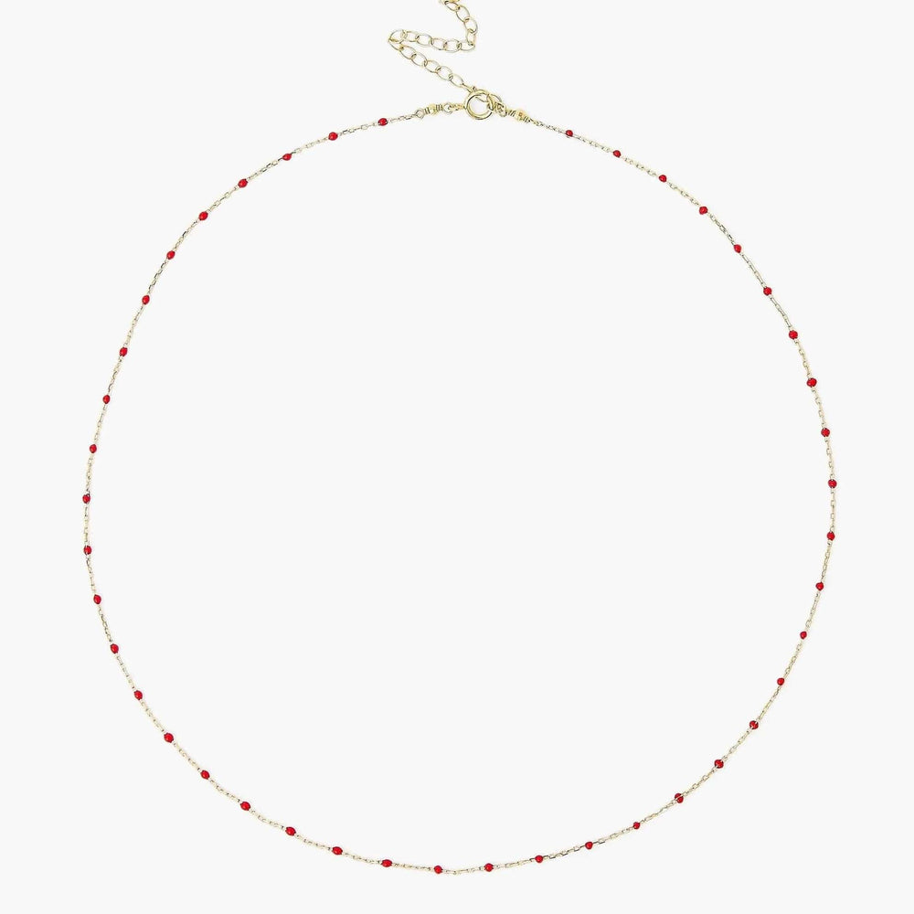 
                      
                        NKL-GPL Poppy Red Enamel Bead Necklace
                      
                    