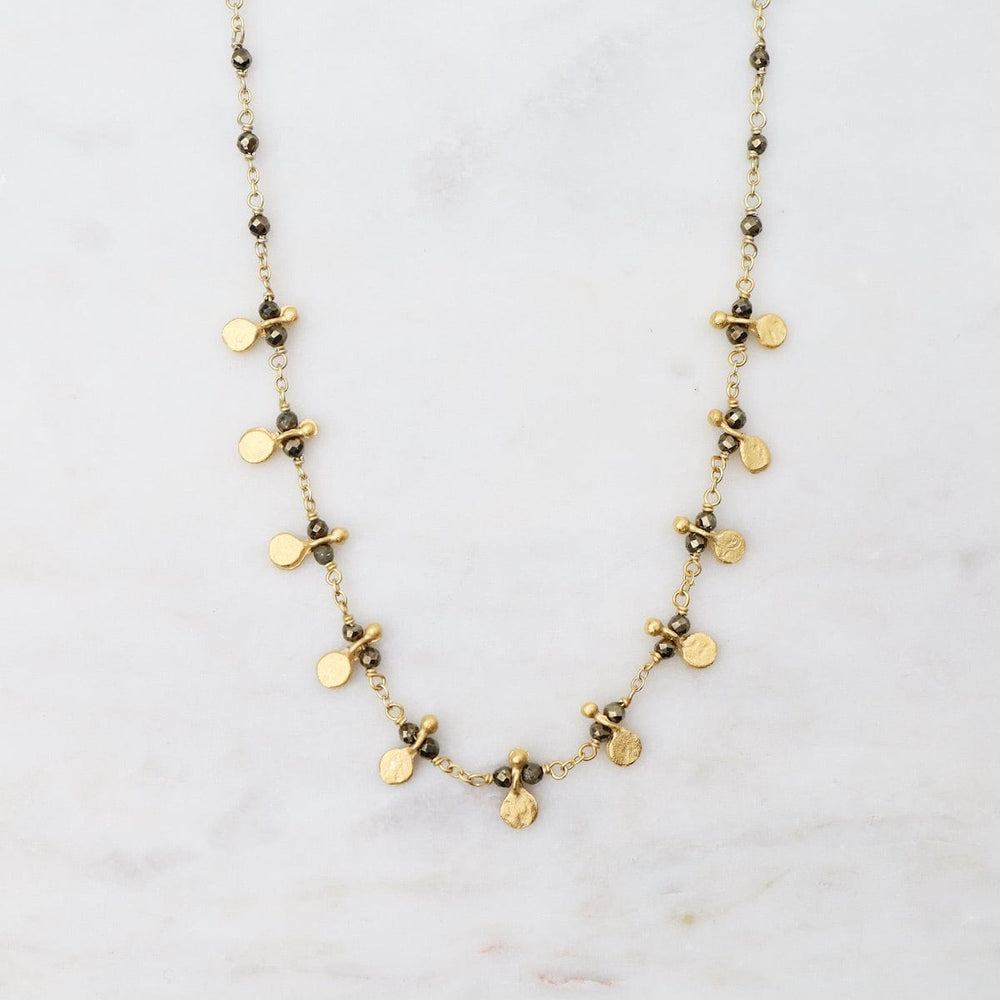 NKL-GPL Pyrite Egyptian Style Gold Necklace