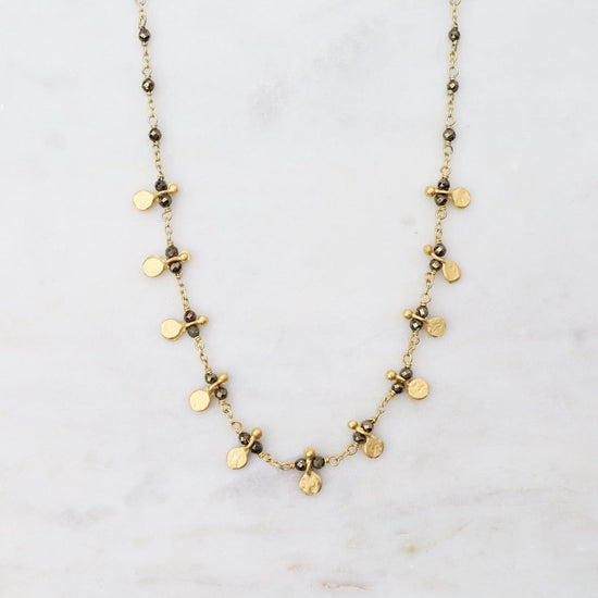 NKL-GPL Pyrite Egyptian Style Gold Necklace