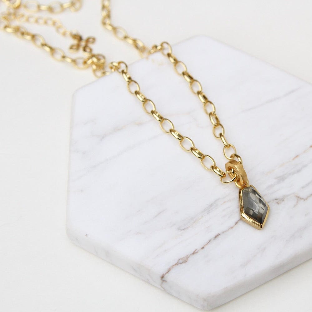 
                  
                    NKL-GPL Pyrite Small Sheild Stone Pendant Necklace
                  
                