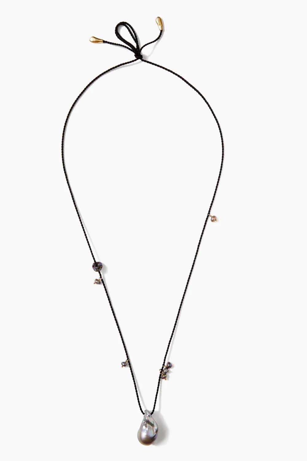 Load image into Gallery viewer, NKL-GPL Rosario Necklace in Grey Pearl
