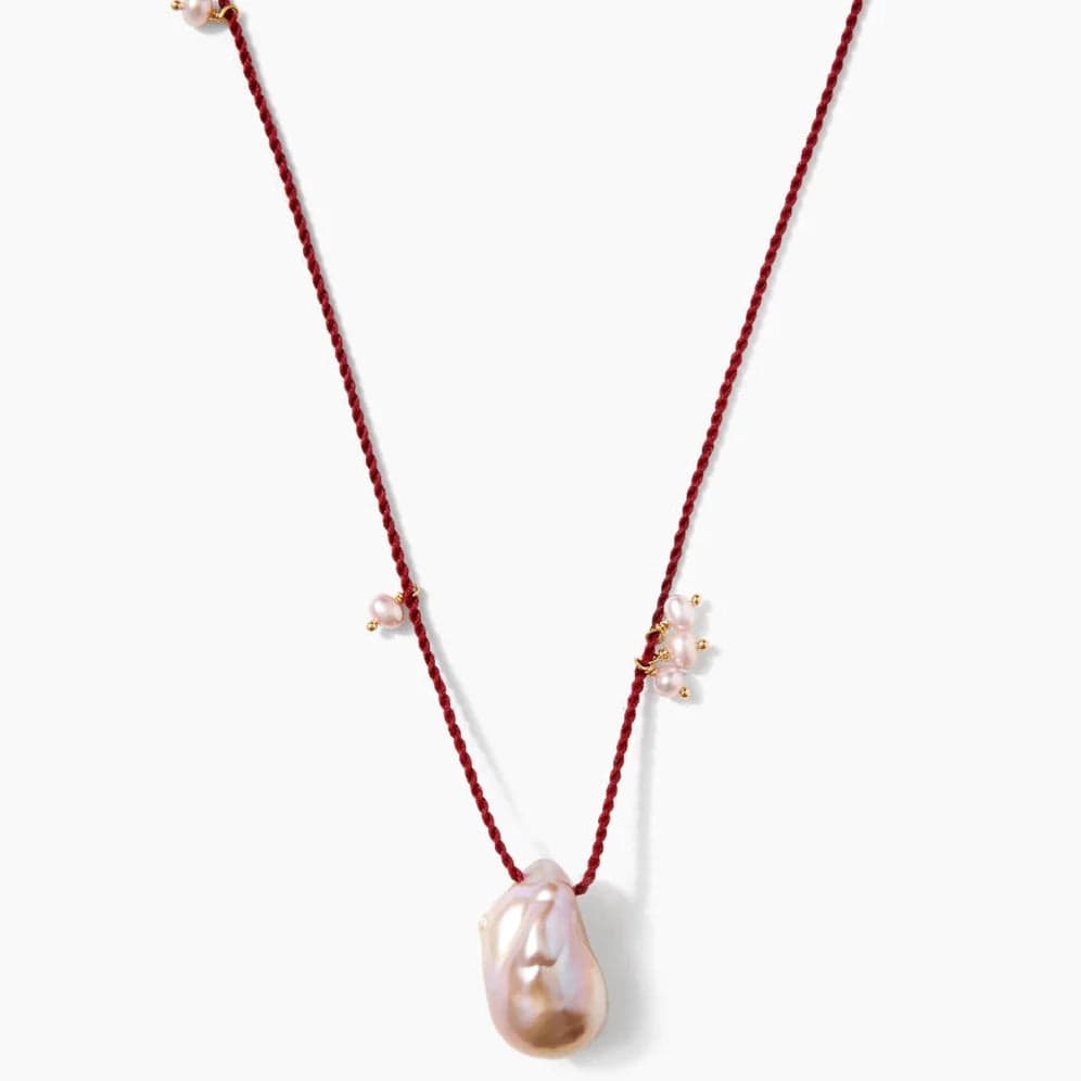 NKL-GPL Rosario Necklace in Pink Pearl