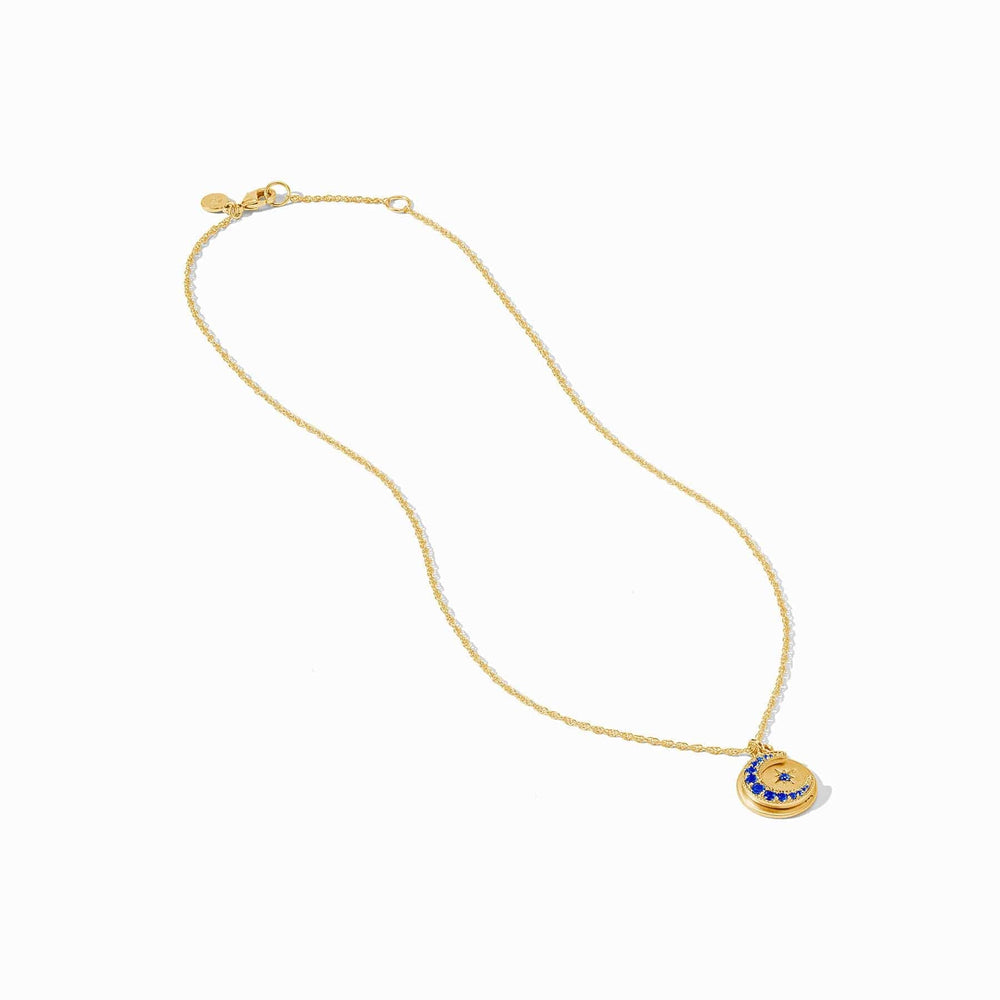 
                  
                    NKL-GPL Sapphire Blue CZ Luna Delicate Charm Necklace
                  
                