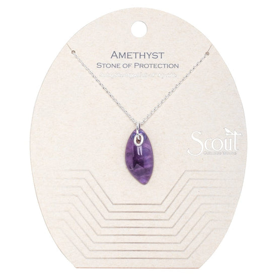 NKL-GPL Scout Organic Stone Necklace Amethyst/Silver