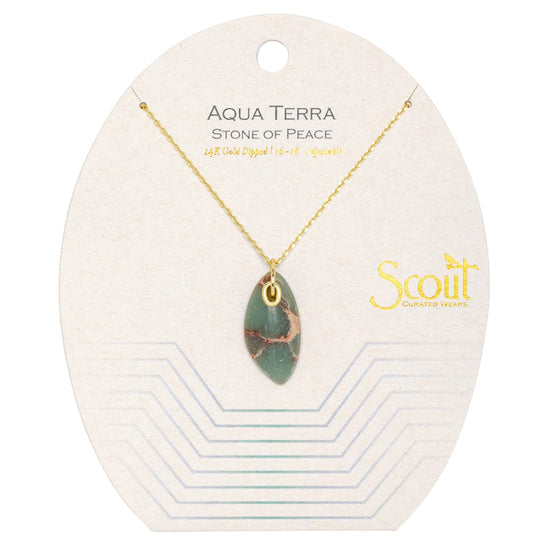 NKL-GPL Scout Organic Stone Necklace Aqua Terra/Gold