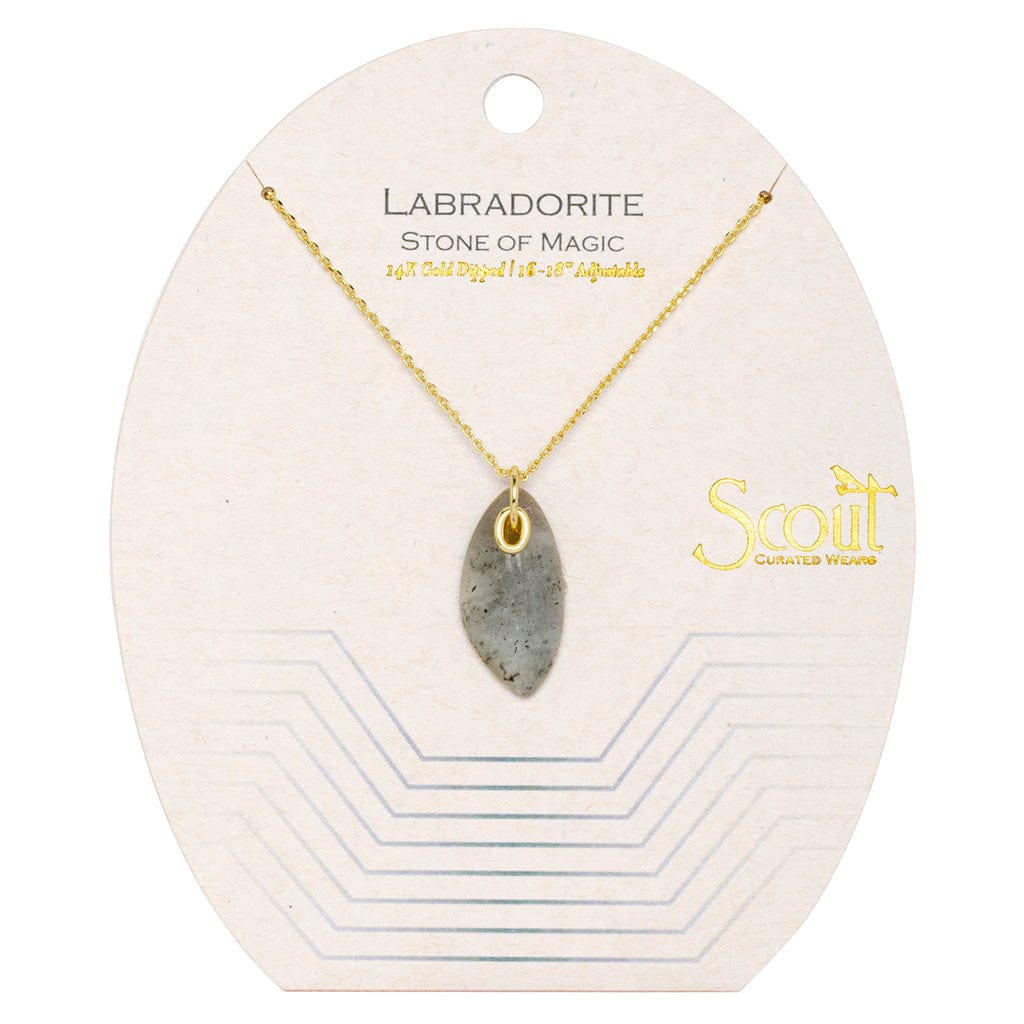 NKL-GPL Scout Organic Stone Necklace Labradorite/Gold