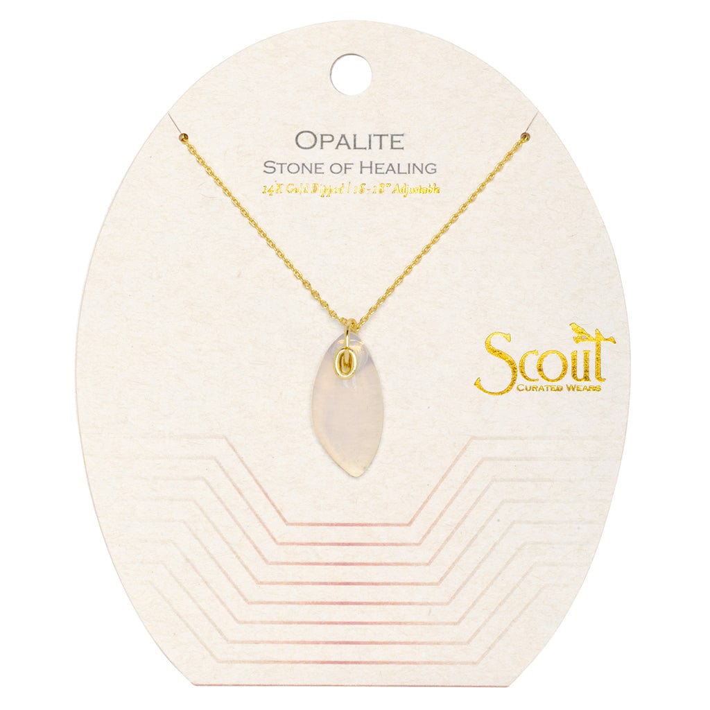 NKL-GPL Scout Organic Stone Necklace Opalite/Gold